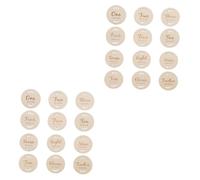 Toyvian 24pièces Cartes Commémoratives Bois Pour Célébration Des Étapes De Croissance Accessoires Photo Nés Souvenirs De Première Année