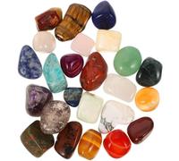Toyvian 24pièces Natural Chakra Gemstones Set Small Decorative Crystal Stones for Meditation Massage Yoga and Geology Teaching Multi-Function Portable Mineral Specimens