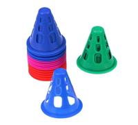 Toyvian 25 pièces Lot de Cônes Plastique Épais Coupe-Vent pour Entraînement Sportif Plots Multi-usages pour Roller Football et Marquage Obstacles Vert Bleu Rose
