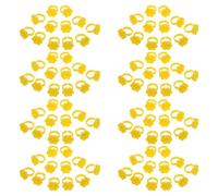 Toyvian 250pcs Godets de Colle à Faux Cils en Plastique Jaune Hexagonal 7 Compartiments Design Nid D'abeille, Structure Aérée Facile à Nettoyer pour Extensions de Cils Professionnelles
