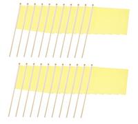 Toyvian 25pièces Lot De Petits Drapeaux à Main Jaunes Et Décoration Festive Pour Anniversaire Parade Et Événements Intérieur Et Extérieur