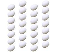 Toyvian 28 Œufs Factices de Pigeon 3,8 X 2,8 Cm en PE Solides, Réutilisables, Imitation Réaliste pour Élevage de Pigeons, Œufs Décoratifs Créatifs pour Nid et Incubation