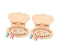Toyvian 2ensemble Boîte à Dents De Lait Bois Organisateur Mignon Pour Dents Pince Coffret Souvenir