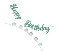 Toyvian 2ensemble Guirlande Joyeux Anniversaire Verte Banderole avec Éléments de Golf Décoration pour Fête Thème du Golf