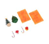 Toyvian 2ensembles Décorations De Fête Miniatures pour Maison De Poupée Canne à Sucre Chaise De Noël Coffret Cadeau Scène De Vacances Modèle DIY