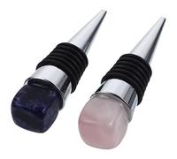 Toyvian 2pcs Bouchons pour Bouteille de Vin en Agate de Cristal et Alliage D'aluminium, Joint Étanche pour Prolonger la Conservation, pour Fête et Usage Domestique