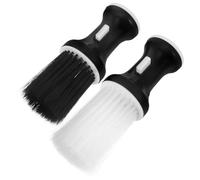 Toyvian 2pcs Brosse de Barbier pour le Cou en Plastique et Fibre, Brosse à Cheveux Blanche avec Base Debout pour Enlever les Cheveux Cassés en Salon de Coiffure