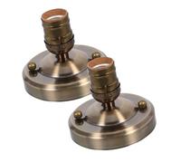 Toyvian 2pcs Douille de Lampe Vintage en Aluminium et Fer, Socle Suspendre Robuste pour Applique Murale la Cuisine et Salon Style Rétro Artistique