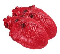 Toyvian 2pcs Ornements de Cœurs d'halloween en Vinyle Rouge, Accessoires Légers pour Décoration de Maison Hantée et Fête d'horreur