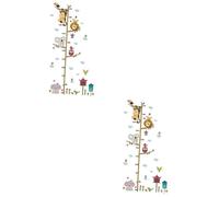 Toyvian 2pièces Autocollants Muraux Animaux De Zoo Mesure De Hauteur Décorative Pour Chambres Garçon Fille Stickers Réutilisables Et Faciles à Appliquer