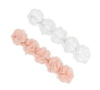 Toyvian 2pièces Bandeau Cheveux Garçon Fille Fleur Centre Accessoires Coiffure Bandeaux Headband Garçon Blanc Rose