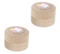 Toyvian 2pièces Boîte à Dents Bois Pour Coffret Souvenir Pour Dents De Lait Avec Design Délicat Et Gravure Artisanale Pour Conserver Les Souvenirs Enfance