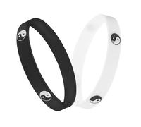 Toyvian 2pièces Bracelets Yin Yang Caoutchouc Et Silicone Lot De Image Tai Chi Noir Et Blanc Pour Couples Unisexes Style Chic Et Confortable