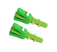 Toyvian 2pièces Castagnettes Bois Lot de Jouets Instruments De Percussion Musicaux pour Garçon Fille avec Long Manche