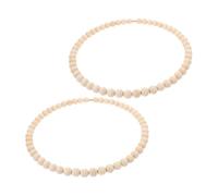 Toyvian 2pièces Couronne De Perles Bois Faite Main Rustique Pour Décorations Anneaux De Acier Inoxydable Pour Compositions Botaniques Et Attrape-rêves