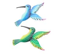 Toyvian 2pièces Décoration Murale Métal Oiseaux Coloriés Fer Forgé Pour Jardin Salon Balcon Suspension Murale Gorgebleue Design Artistique