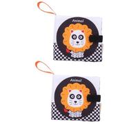 Toyvian 2pièces Éducatif Pour Sensation Cognition Avec Animaux Noirs Et Blancs Développement De Intelligence La Motricité Lavable Et