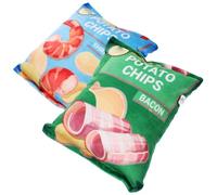 Toyvian 2pièces Jouet à Mâcher Portable Forme De De Chips pour Chiens Jouet Sonore Doux Et pour Chiots pour Ennui Et Protéger Vos Meubles Bleu Vert