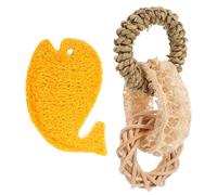 Toyvian 2pièces Jouets à Mâcher pour Petits Animaux Jouets Naturels Luffa Coloré pour Rongeurs Lapins Hamsters Et Cobayes Accessoires Sains pour Nettoyage des Dents