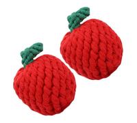 Toyvian 2pièces Jouets Corde Tressée Pomme pour Chiens Chiots Jouet à Mâcher Nettoyage Dentaire pour Petits Et Moyens Chiens