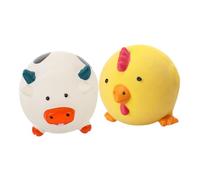 Toyvian 2pièces Jouets De Dentition pour Chiots Forme De Poulet Vache Jouets à Mâcher Sonores Latex Interactifs pour Chiots