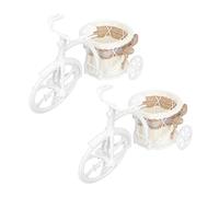 Toyvian 2pièces Miniature Woven Flower Basket Decorative Rattan Imitation Planter for Floral Arrangements and Wedding Decor