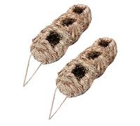 Toyvian 2pièces Nids Oiseaux Paille Faits Main pour Extérieur Nicheurs Décoratifs avec Dragonne Abri pour Petits Oiseaux
