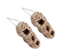 Toyvian 2pièces Nids Oiseaux Paille Faits Main pour Extérieur Nichoirs Nicheurs Et Compacts avec Dragonne pour Décorer Jardin