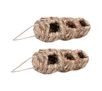 Toyvian 2pièces Nids Oiseaux Paille Faits Main pour Extérieur Nichoirs Nicheurs Et Compacts avec Dragonne Lot pour Petits Oiseaux