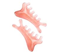 Toyvian 2pièces Peigne Massage Chevelu et Brosse Gua Sha pour Visage Outil Stimulant Antipelliculaire Double Usage Pratique pour Voyages et Quotidien