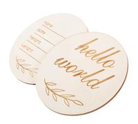 Toyvian 2pièces Plaques Annonce De Naissance Bois Enseigne Personnalisée Né Avec Nom Date Et Poids Accessoire Photo