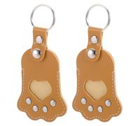 Toyvian 2pièces Porte-clés Cuir pour Chien et Chat Collecteur de Poils Animaux Pendentif Souvenir pour Clé ou Porte