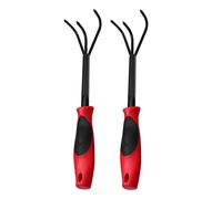 Toyvian 2Pièces Râteau de Jardin Acier Outil de Jardinage Portable à Dents Râteau pour Ameublir Sol pour Jardinage Extérieur Intérieur Fournitures