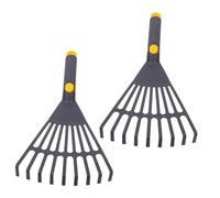 Toyvian 2pièces Râteau De Paysage Plastique avec Manche Court Outil De Jardinage pour Débris Râteau De Jardin à Main avec Poignée Ergonomique Et Trou De Suspension