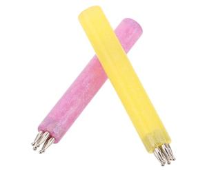 Toyvian 2pièces Stylo Nail Art Pétale Outil à Pointiller Manucure Jaune et Rose pour Dessin Fleurs et Points Stylo Peinture Ongles Précis et Résistant pour Décoration Ongles Créative