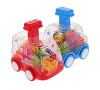 Toyvian 2pièces Voiture Jouet Garçon Fille Transparente avec Rouages Colorés Voiture à Friction sans Piles Jouet Poussée Éducatif pour Toddlers Montessori