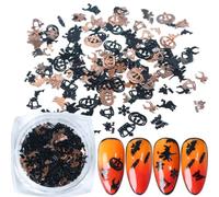 Toyvian 3 Boîtes Lot de Tranches D'ongles Ultra-fines Noir en Pe Forme Citrouille et Sorcière pour Décoration D'ongles Personnalisable Usage Professionnel et Domestique