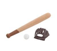 Toyvian 3 Ensembles Mini Modèle De Baseball Équipement Sportif Miniature Mini Accessoires De Maison De Poupée Batte De Baseball De Maison De Poupée Base-Ball Plastique