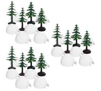 Toyvian 3 Ensembles Mini Sapins de Noël Modèles, Plastique, | Maison de Glace Simulée, Arbres Miniatures pour Bouteilles et Petit Espace, Aspect Réaliste, Léger