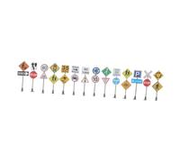 Toyvian 3 Ensembles Miniature Traffic Signs for Simulation Road Indicators for Table Decor and Educational Play 14 Pièces * 3