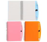 Toyvian 3 Ensembles Petit Carnet de Poche à Spirale, Papier Ligné | Format Compact, Couverture Plastique, Trois Stylos Inclus, Usage Élève et Professionnel, Style Minimaliste