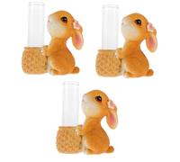 Toyvian 3 Ensembles Pot De Fleurs De Verre Lapin Grandir Usine Décoration Fonctionnalité De Plein Air Petit Vase Décoratif en Verre Vase à Eau en Verre Résine Colorful