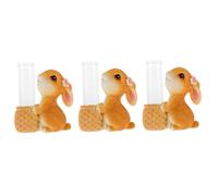 Toyvian 3 Ensembles Vases de Fleurs de Verre de Plein air Lapin Petit décoration hydroponique jardinière en Verre Vase à Fleurs en Verre vases en Verre résine Colorful
