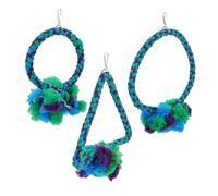 Toyvian 3 Pièces à mâcher Perroquet à Oiseaux Pendaison Jouets Perroquet Jouets à Perruche balancoire Exterieur de Perroquet Swing de Perruche Corde de Coton
