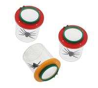 Toyvian 3 pièces Boîte Observation Insectes avec Loupe Garçon Fille Lot de Colorées Rouges Jaune Boîte Loupe Portable pour Apprentissage et Exploration Plein Air Matériaux Sécurisés et