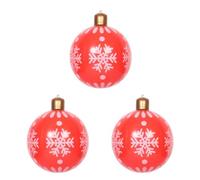 Toyvian 3 Pièces Boule de Noël Gonflable Extérieure Rouge, Décoration | Grand Format pour Jardin et Cour, Résiste aux Intempéries, Usage Festif de Saison, Design Sophistiqué