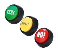 Toyvian 3 Pièces Bouton Gadgets De Farce Sonneries De Jeu Bouton De Sonnerie Boutons Parlants Bouton Son du Bureau Sonnerie De Jeu Bouton Enregistrable Buzzers Composant Élèctronique