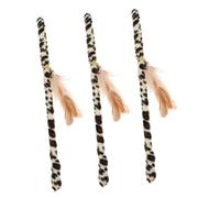 Toyvian 3 Pièces Canne à Teaser pour Chat Imprimé Léopard Stimulant Portable pour Éveiller Instinct de Chasse de Votre