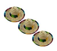 Toyvian 3 pièces Chapeau Mexicain pour Animaux Chapeaux Paille Résistants pour Chiens et Accessoires Cosplay pour Photos et Danniversaire