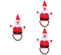 Toyvian 3 Pièces Chien Peluche Père Noël, à Mâcher, Style Noël